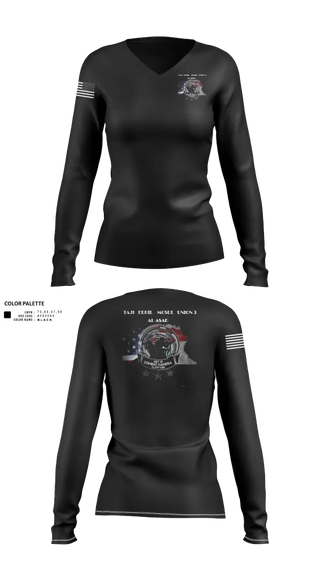 Womens Long Sleeve Vneck Shirt, 982nd Combat Camera Co., , Teamtime, Team time, sublimation, custom sports apparel, team uniforms, spirit wear, spiritwear, sports uniforms, custom shirts, team store, custom team store, fundraiser sports, apparel fundraiser