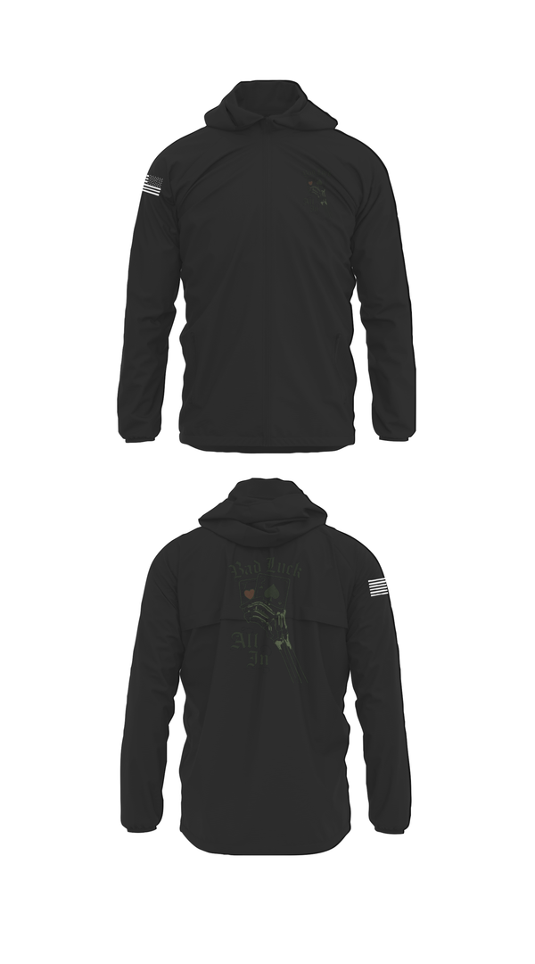 Windbreaker, 4th plt bad luck, Army, Teamtime, Team time, sublimation, custom sports apparel, team uniforms, spirit wear, spiritwear, sports uniforms, custom shirts, team store, custom team store, fundraiser sports, apparel fundraiser