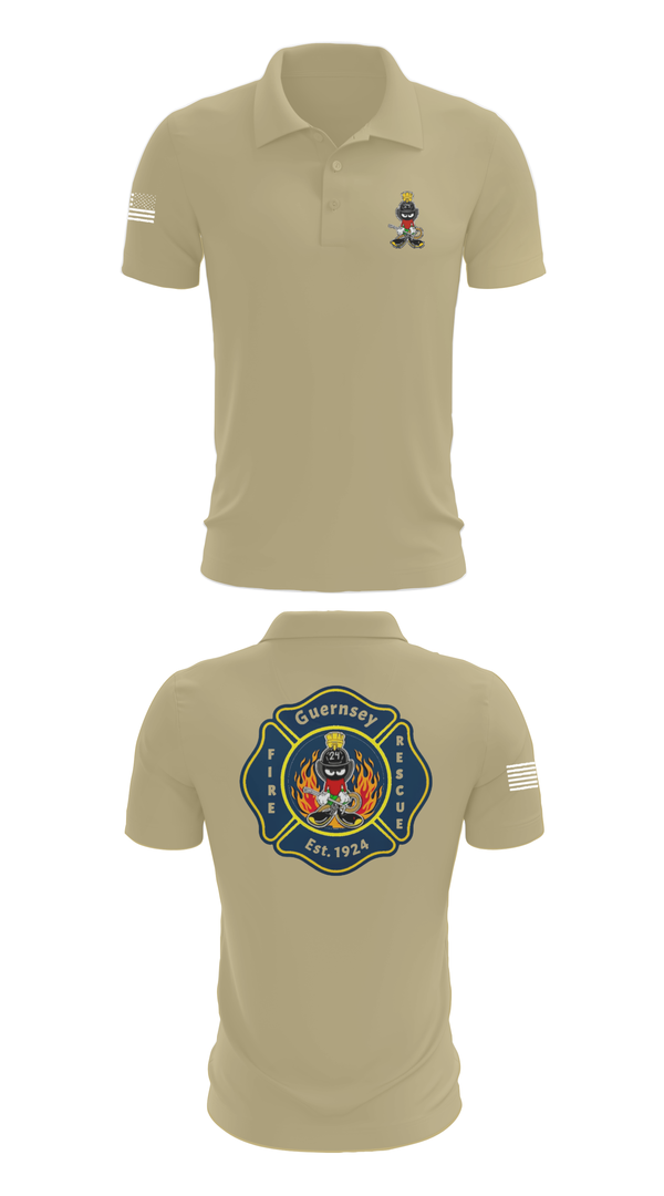Short Sleeve Performance Polo, Guernsey Fire & Rescue, , Teamtime, Team time, sublimation, custom sports apparel, team uniforms, spirit wear, spiritwear, sports uniforms, custom shirts, team store, custom team store, fundraiser sports, apparel fundraiser