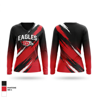 Eagles Women's Long Sleeve V-neck Shirt - 1