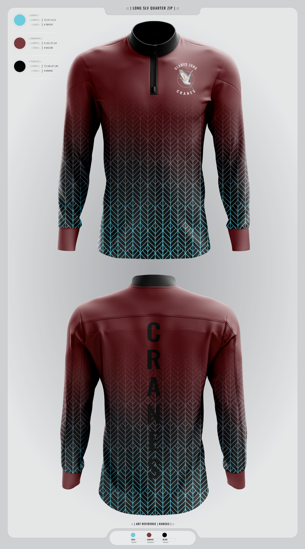 Quarter Zip Jacket, Cranes, Spirit Store, Teamtime, Team time, sublimation, custom sports apparel, team uniforms, spirit wear, spiritwear, sports uniforms, custom shirts, team store, custom team store, fundraiser sports, apparel fundraiser