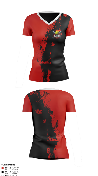 Womens Short Sleeve Vneck Shirt, Raiders, Softball, Teamtime, Team time, sublimation, custom sports apparel, team uniforms, spirit wear, spiritwear, sports uniforms, custom shirts, team store, custom team store, fundraiser sports, apparel fundraiser