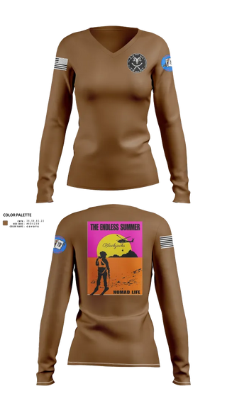 Womens Long Sleeve Vneck Shirt, A co 2-4GSAB, Army, Teamtime, Team time, sublimation, custom sports apparel, team uniforms, spirit wear, spiritwear, sports uniforms, custom shirts, team store, custom team store, fundraiser sports, apparel fundraiser