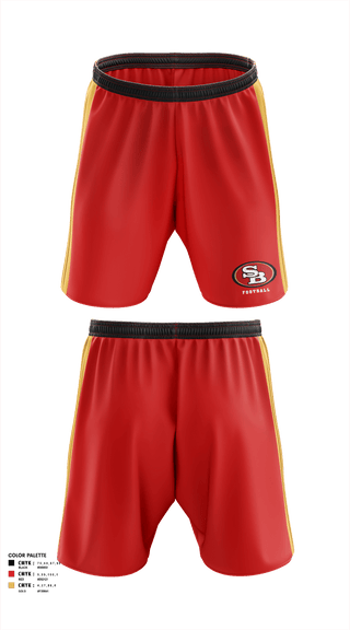 Athletic Shorts With Pockets, Southbay 49ers 9(Villains), Football, Teamtime, Team time, sublimation, custom sports apparel, team uniforms, spirit wear, spiritwear, sports uniforms, custom shirts, team store, custom team store, fundraiser sports, apparel fundraiser