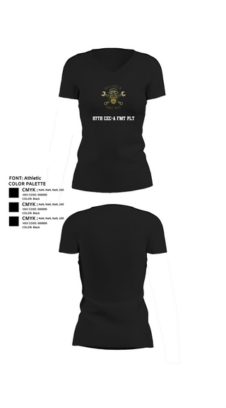 Womens Short Sleeve Vneck Shirt, 87th CEC-A FMT PLT, , Teamtime, Team time, sublimation, custom sports apparel, team uniforms, spirit wear, spiritwear, sports uniforms, custom shirts, team store, custom team store, fundraiser sports, apparel fundraiser