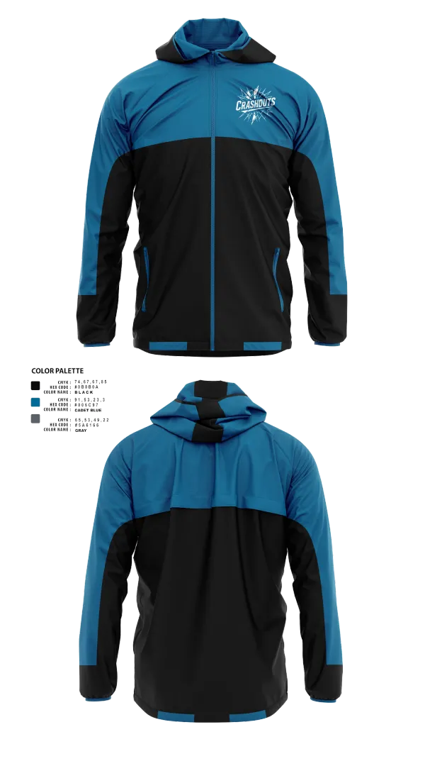 Windbreaker, CRASHOUTS, Baseball, Teamtime, Team time, sublimation, custom sports apparel, team uniforms, spirit wear, spiritwear, sports uniforms, custom shirts, team store, custom team store, fundraiser sports, apparel fundraiser