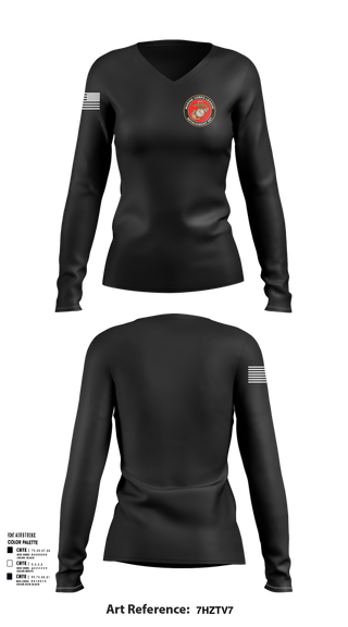 Womens Long Sleeve Vneck Shirt, Marine Corps League Casa Grande Detachment 901, , Teamtime, Team time, sublimation, custom sports apparel, team uniforms, spirit wear, spiritwear, sports uniforms, custom shirts, team store, custom team store, fundraiser sports, apparel fundraiser