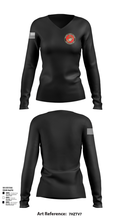 Marine Corps League Casa Grande Detachment 901 97712711 Women's Long Sleeve V-neck Shirt - 103