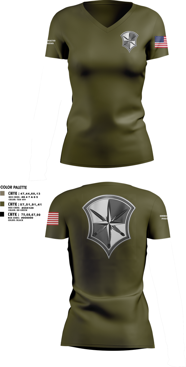 Womens Short Sleeve Vneck Shirt, AOSD, Army, Teamtime, Team time, sublimation, custom sports apparel, team uniforms, spirit wear, spiritwear, sports uniforms, custom shirts, team store, custom team store, fundraiser sports, apparel fundraiser