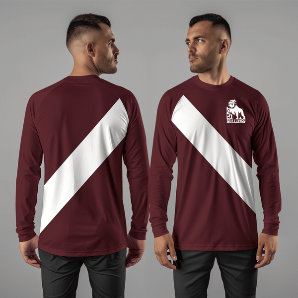 Long Sleeve Performance Shirt, Bulldogs, Football, Teamtime, Team time, sublimation, custom sports apparel, team uniforms, spirit wear, spiritwear, sports uniforms, custom shirts, team store, custom team store, fundraiser sports, apparel fundraiser