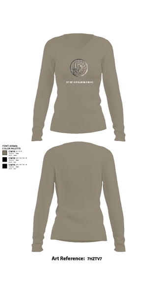Women's Long Sleeve Vneck Shirt, 1st Det. Royal Lao Airborne, Army, Teamtime, Team time, sublimation, custom sports apparel, team uniforms, spirit wear, spiritwear, sports uniforms, custom shirts, team store, custom team store, fundraiser sports, apparel fundraiser