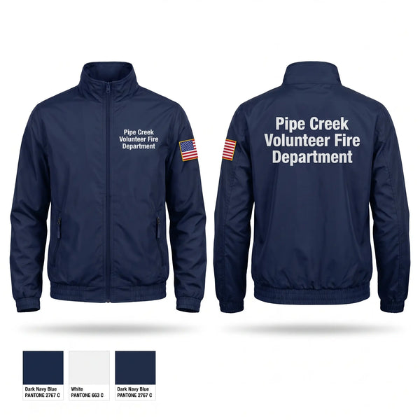 Windbreaker, Pipe Creek Volunteer Fire Department, Fire Department, Teamtime, Team time, sublimation, custom sports apparel, team uniforms, spirit wear, spiritwear, sports uniforms, custom shirts, team store, custom team store, fundraiser sports, apparel fundraiser