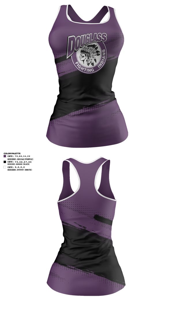 Tank Top, Douglass Fighting Indians Cheer, Cheer, Teamtime, Team time, sublimation, custom sports apparel, team uniforms, spirit wear, spiritwear, sports uniforms, custom shirts, team store, custom team store, fundraiser sports, apparel fundraiser
