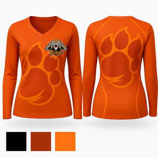 Womens Long Sleeve Vneck Shirt, team name, Women's Basketball, Teamtime, Team time, sublimation, custom sports apparel, team uniforms, spirit wear, spiritwear, sports uniforms, custom shirts, team store, custom team store, fundraiser sports, apparel fundraiser