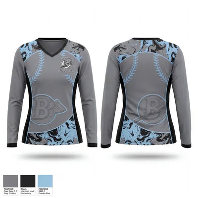 Oklahoma Braves 79825689 Women's Long Sleeve V-neck Shirt - 1