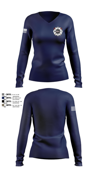 Womens Long Sleeve Vneck Shirt, Camp, Fire Department, Teamtime, Team time, sublimation, custom sports apparel, team uniforms, spirit wear, spiritwear, sports uniforms, custom shirts, team store, custom team store, fundraiser sports, apparel fundraiser