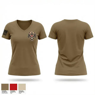 Womens Short Sleeve Vneck Shirt, 354 Medical Logistics Company, Army, Teamtime, Team time, sublimation, custom sports apparel, team uniforms, spirit wear, spiritwear, sports uniforms, custom shirts, team store, custom team store, fundraiser sports, apparel fundraiser