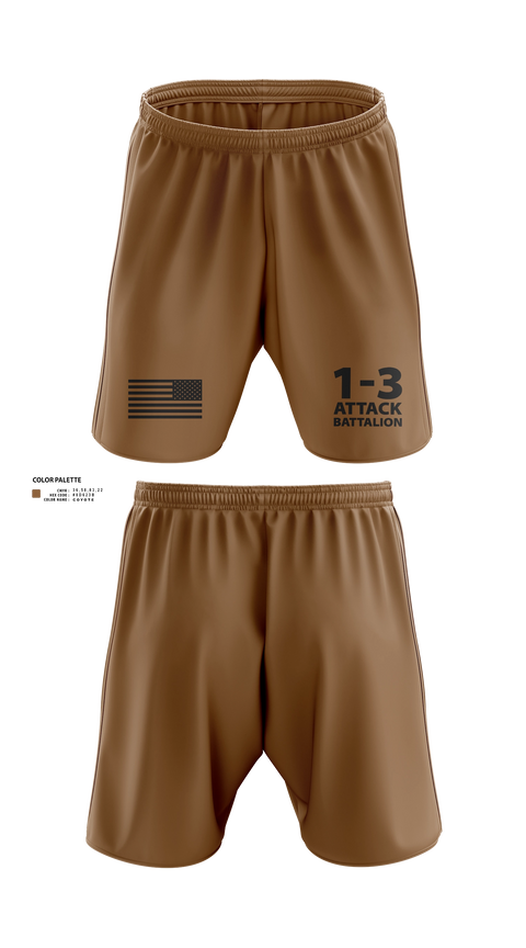 Athletic Shorts With Pockets, 1-3 Attack Battalion, Army, Teamtime, Team time, sublimation, custom sports apparel, team uniforms, spirit wear, spiritwear, sports uniforms, custom shirts, team store, custom team store, fundraiser sports, apparel fundraiser