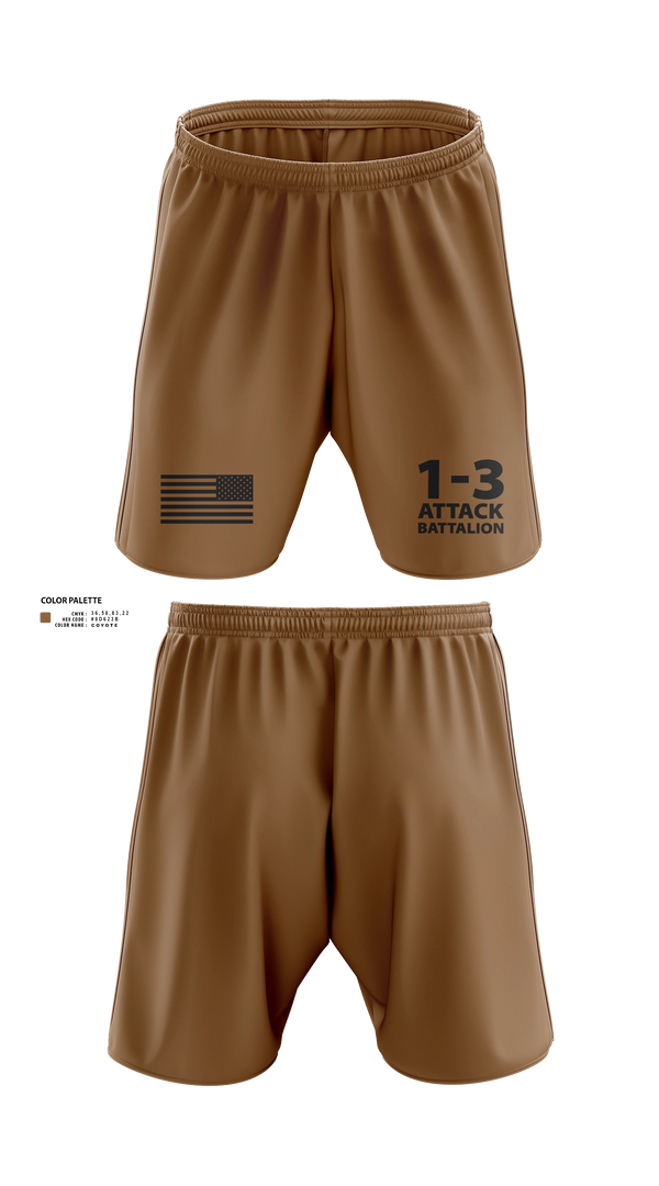 Athletic Shorts With Pockets, 1-3 Attack Battalion, Army, Teamtime, Team time, sublimation, custom sports apparel, team uniforms, spirit wear, spiritwear, sports uniforms, custom shirts, team store, custom team store, fundraiser sports, apparel fundraiser
