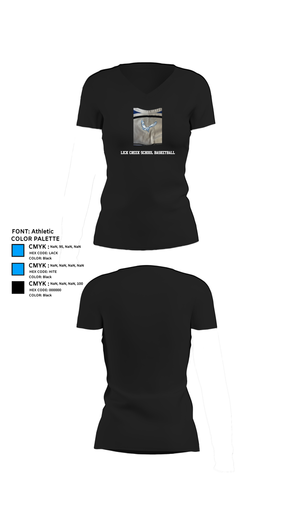 Womens Short Sleeve Vneck Shirt, Lick Creek School Basketball, Men's Basketball, Teamtime, Team time, sublimation, custom sports apparel, team uniforms, spirit wear, spiritwear, sports uniforms, custom shirts, team store, custom team store, fundraiser sports, apparel fundraiser