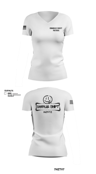 Womens Short Sleeve Vneck Shirt, Charlie Shift Patrol, , Teamtime, Team time, sublimation, custom sports apparel, team uniforms, spirit wear, spiritwear, sports uniforms, custom shirts, team store, custom team store, fundraiser sports, apparel fundraiser