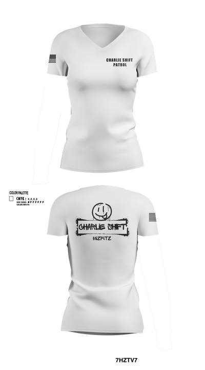 Charlie Shift Patrol 23764054 Women's Short Sleeve V-neck Shirt - 101