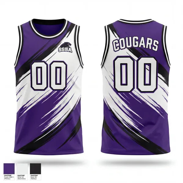 Mens Basketball Jersey, Cougars, Men's Basketball, Teamtime, Team time, sublimation, custom sports apparel, team uniforms, spirit wear, spiritwear, sports uniforms, custom shirts, team store, custom team store, fundraiser sports, apparel fundraiser