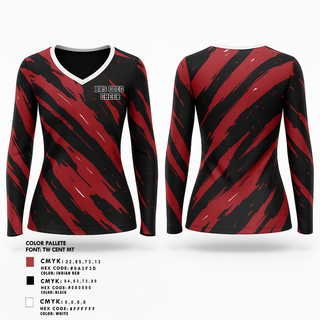 Womens Long Sleeve Vneck Shirt, team name, Cheer, Teamtime, Team time, sublimation, custom sports apparel, team uniforms, spirit wear, spiritwear, sports uniforms, custom shirts, team store, custom team store, fundraiser sports, apparel fundraiser