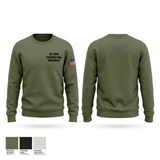 Crew Neck Sweatshirt, 1st Civil Engineering Squadron, Air Force, Teamtime, Team time, sublimation, custom sports apparel, team uniforms, spirit wear, spiritwear, sports uniforms, custom shirts, team store, custom team store, fundraiser sports, apparel fundraiser