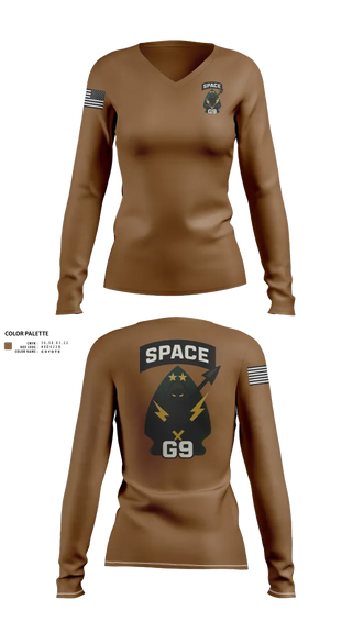 Womens Long Sleeve Vneck Shirt, 1SFC(A), , Teamtime, Team time, sublimation, custom sports apparel, team uniforms, spirit wear, spiritwear, sports uniforms, custom shirts, team store, custom team store, fundraiser sports, apparel fundraiser
