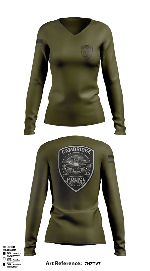 Womens Long Sleeve Vneck Shirt, RDC Outdoors, Police, Teamtime, Team time, sublimation, custom sports apparel, team uniforms, spirit wear, spiritwear, sports uniforms, custom shirts, team store, custom team store, fundraiser sports, apparel fundraiser