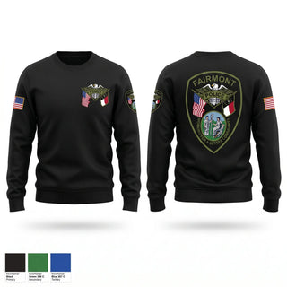 Crew Neck Sweatshirt, Fairmont Police Department, Police, Teamtime, Team time, sublimation, custom sports apparel, team uniforms, spirit wear, spiritwear, sports uniforms, custom shirts, team store, custom team store, fundraiser sports, apparel fundraiser