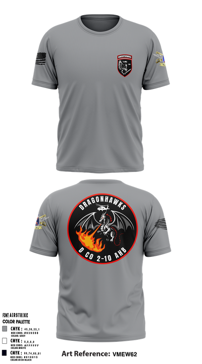 2-10 AHB Knighthawks 14380811 Short Sleeve Performance Shirt - 18
