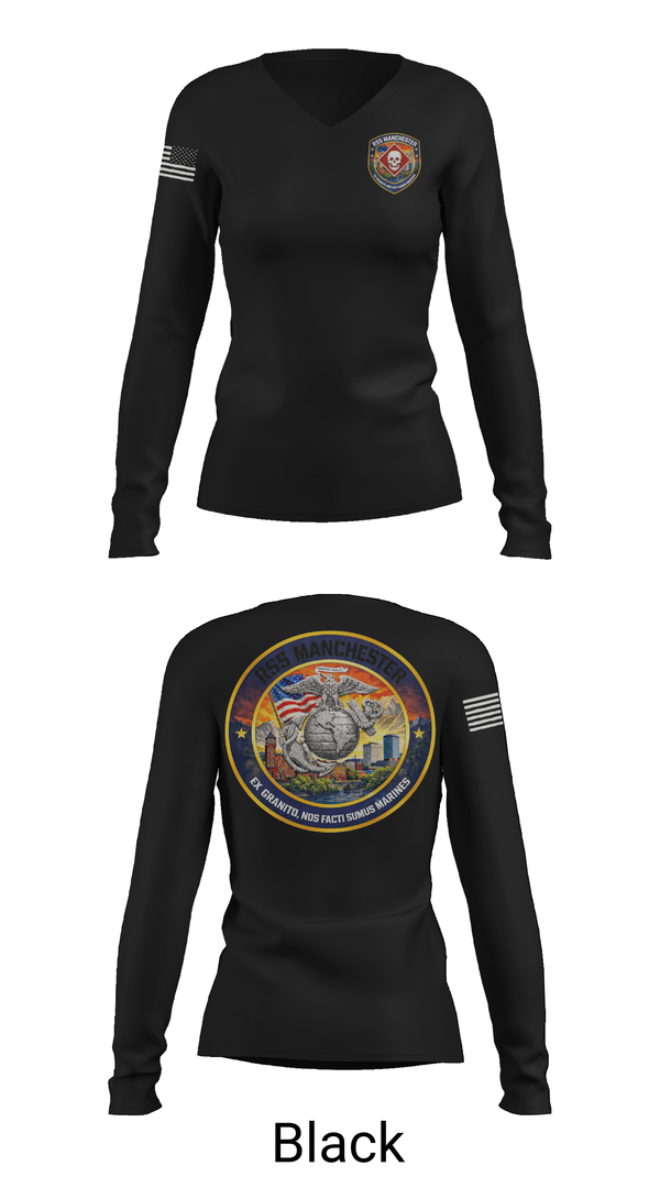 Womens Long Sleeve Vneck Shirt, RSS Manchester, Marines, Teamtime, Team time, sublimation, custom sports apparel, team uniforms, spirit wear, spiritwear, sports uniforms, custom shirts, team store, custom team store, fundraiser sports, apparel fundraiser