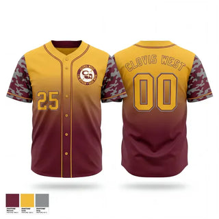 Full Button Baseball Jersey, Clovis West Babe Ruth / Cal Ripken Youth Baseball League, Baseball, Teamtime, Team time, sublimation, custom sports apparel, team uniforms, spirit wear, spiritwear, sports uniforms, custom shirts, team store, custom team store, fundraiser sports, apparel fundraiser
