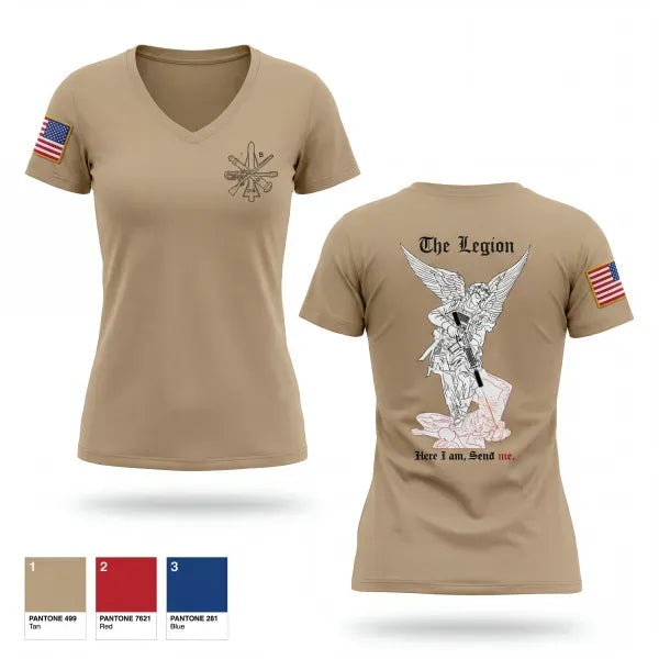 Womens Short Sleeve Vneck Shirt, 1st Platoon / B CO / 2-5 CAV, Army, Teamtime, Team time, sublimation, custom sports apparel, team uniforms, spirit wear, spiritwear, sports uniforms, custom shirts, team store, custom team store, fundraiser sports, apparel fundraiser