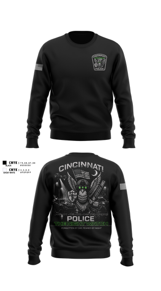 Crew Neck Sweatshirt, Cincinnati Police Night Shift, Police, Teamtime, Team time, sublimation, custom sports apparel, team uniforms, spirit wear, spiritwear, sports uniforms, custom shirts, team store, custom team store, fundraiser sports, apparel fundraiser