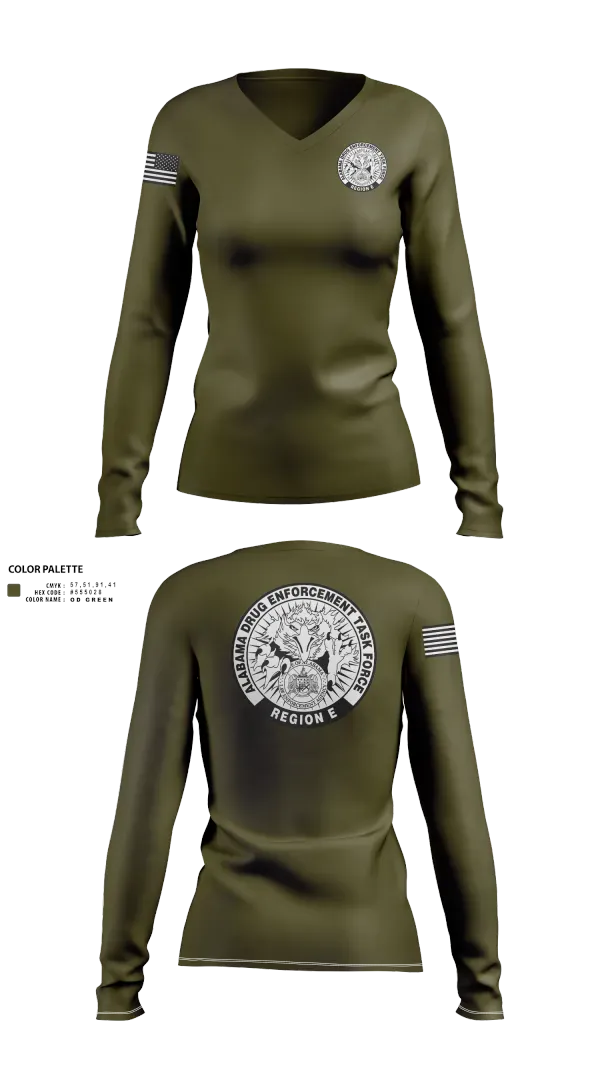 Womens Long Sleeve Vneck Shirt, Alabama Drug Enforcement Task Force, Police, Teamtime, Team time, sublimation, custom sports apparel, team uniforms, spirit wear, spiritwear, sports uniforms, custom shirts, team store, custom team store, fundraiser sports, apparel fundraiser