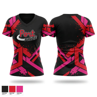 Womens Short Sleeve Vneck Shirt, Port Jervis High School Wrestling, Wrestling, Teamtime, Team time, sublimation, custom sports apparel, team uniforms, spirit wear, spiritwear, sports uniforms, custom shirts, team store, custom team store, fundraiser sports, apparel fundraiser