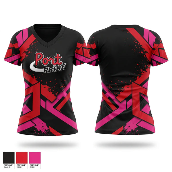 Womens Short Sleeve Vneck Shirt, Port Jervis High School Wrestling, Wrestling, Teamtime, Team time, sublimation, custom sports apparel, team uniforms, spirit wear, spiritwear, sports uniforms, custom shirts, team store, custom team store, fundraiser sports, apparel fundraiser