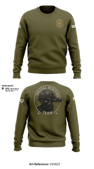 Crew Neck Sweatshirt, MP GBI 49th 2nd Platoon, Army, Teamtime, Team time, sublimation, custom sports apparel, team uniforms, spirit wear, spiritwear, sports uniforms, custom shirts, team store, custom team store, fundraiser sports, apparel fundraiser