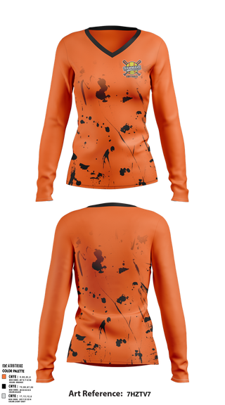 Womens Long Sleeve Vneck Shirt, Hammahs, Softball, Teamtime, Team time, sublimation, custom sports apparel, team uniforms, spirit wear, spiritwear, sports uniforms, custom shirts, team store, custom team store, fundraiser sports, apparel fundraiser
