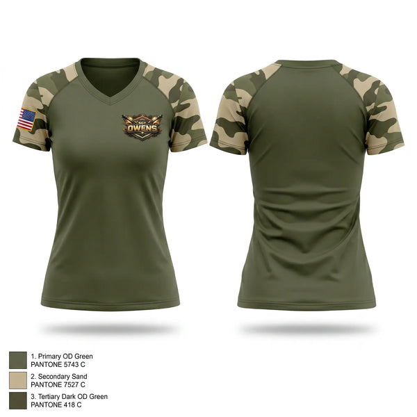Womens Short Sleeve Vneck Shirt, SGT OWENS, Wrestling, Teamtime, Team time, sublimation, custom sports apparel, team uniforms, spirit wear, spiritwear, sports uniforms, custom shirts, team store, custom team store, fundraiser sports, apparel fundraiser