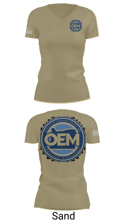 Oregon Emergency Management 48984222 Women's Short Sleeve V-neck Shirt - 84