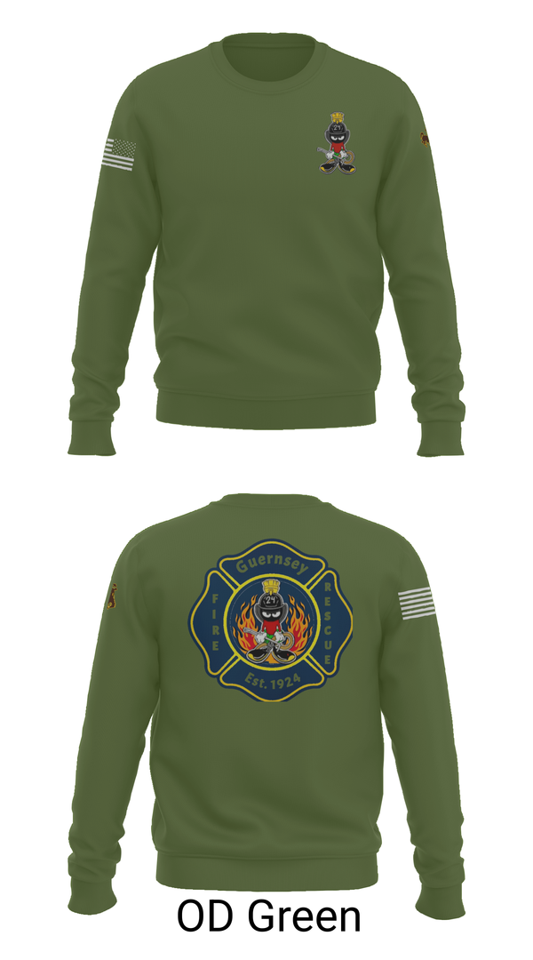 Crew Neck Sweatshirt, Guernsey Fire & Rescue, , Teamtime, Team time, sublimation, custom sports apparel, team uniforms, spirit wear, spiritwear, sports uniforms, custom shirts, team store, custom team store, fundraiser sports, apparel fundraiser