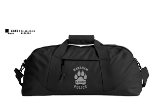 Duffle Bag, Markham Police K9 Unit, Police, Teamtime, Team time, sublimation, custom sports apparel, team uniforms, spirit wear, spiritwear, sports uniforms, custom shirts, team store, custom team store, fundraiser sports, apparel fundraiser