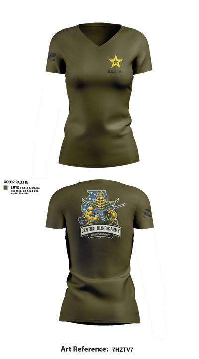 Central Illinois Company 28481614 Women's Short Sleeve V-neck Shirt - 101