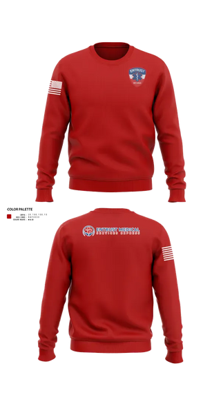Crew Neck Sweatshirt, Entrust Medical Services Express, EMS/EMT, Teamtime, Team time, sublimation, custom sports apparel, team uniforms, spirit wear, spiritwear, sports uniforms, custom shirts, team store, custom team store, fundraiser sports, apparel fundraiser