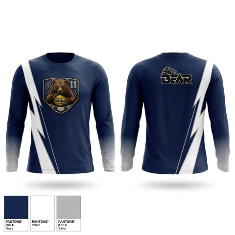 Long Sleeve Performance Shirt, The Bear, Softball, Teamtime, Team time, sublimation, custom sports apparel, team uniforms, spirit wear, spiritwear, sports uniforms, custom shirts, team store, custom team store, fundraiser sports, apparel fundraiser