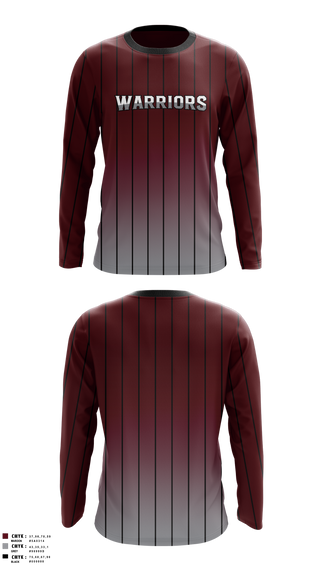 Long Sleeve Performance Shirt, Warriors, Softball, Teamtime, Team time, sublimation, custom sports apparel, team uniforms, spirit wear, spiritwear, sports uniforms, custom shirts, team store, custom team store, fundraiser sports, apparel fundraiser